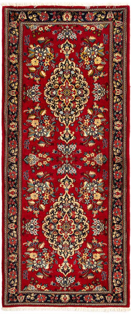 2' 9 x 6' 7 Hand Knotted Qom Persian Runner Rug