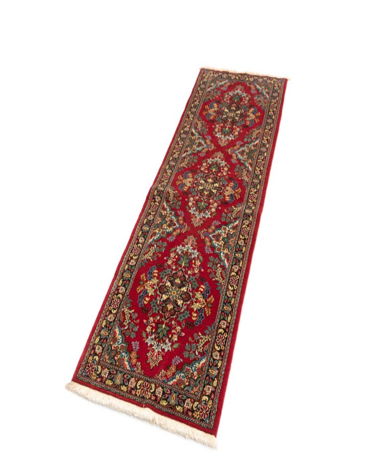 Detail image of 2' 5 x 6' 11  Hand Knotted Qom Persian Runner Rug