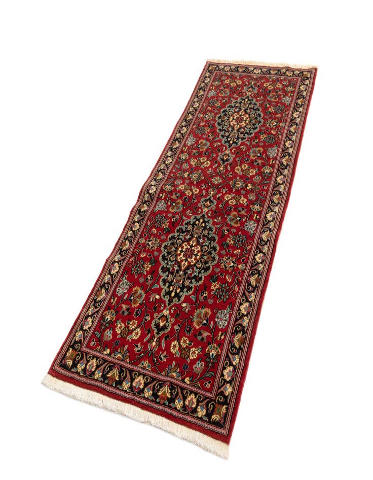 Detail image of 2' 7 x 6' 8  Hand Knotted Qom Persian Runner Rug