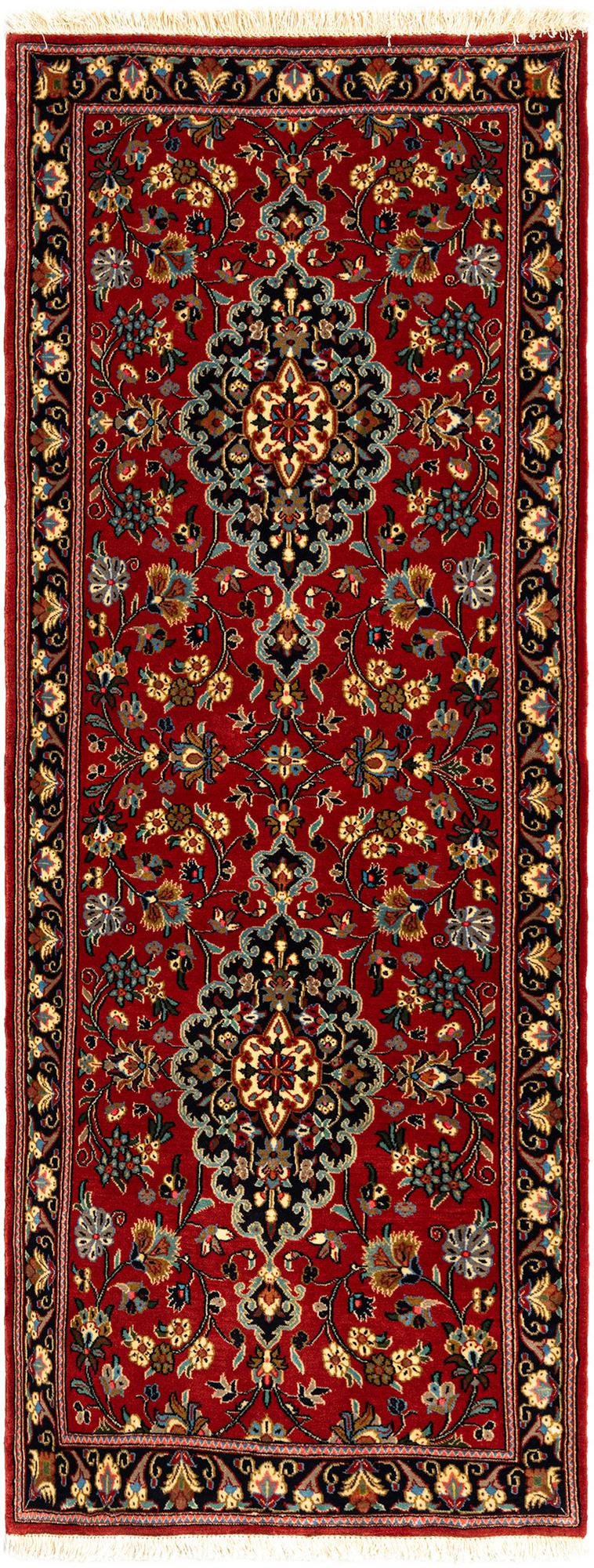 2' 7 x 6' 8 Hand Knotted Qom Persian Runner Rug