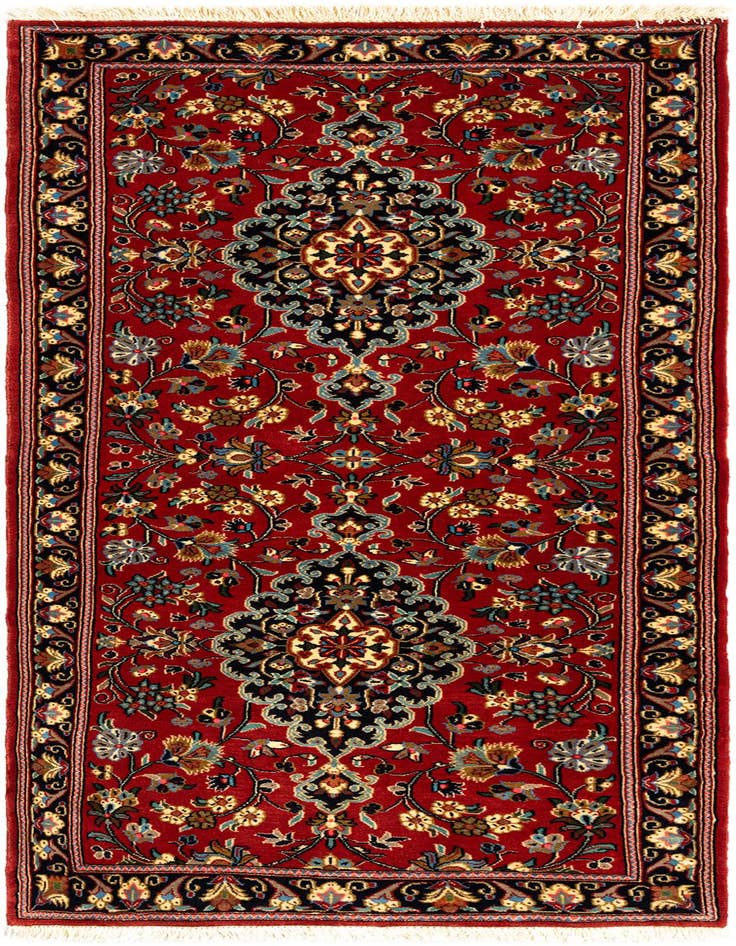 Detail image of 2' 7 x 6' 8 Hand Knotted Qom Persian Runner Rug