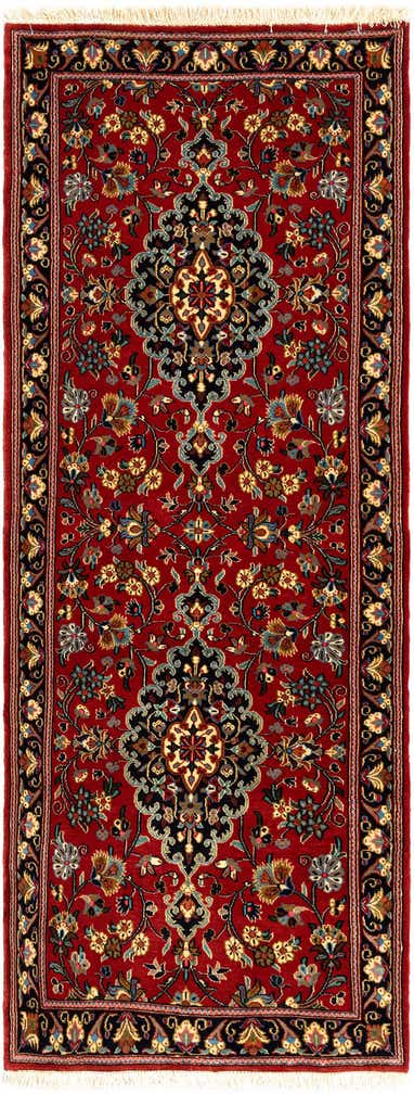 80cm x 205cm Handgeknüpft Qom Persisch Läufer Teppich