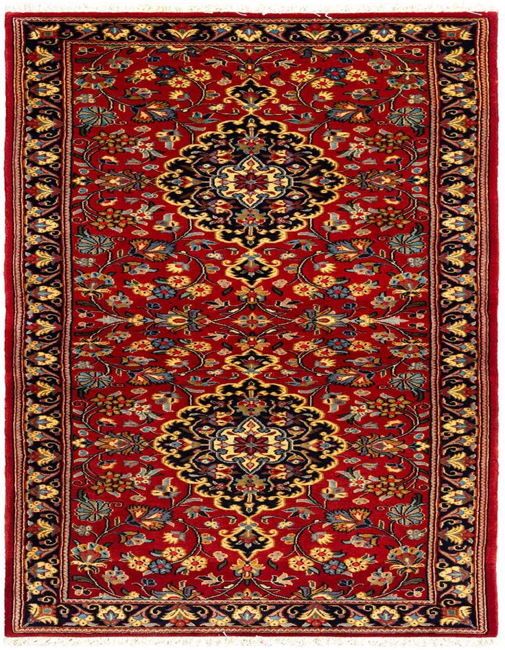 Detail image of 2' 7 x 6' 8 Hand Knotted Qom Persian Runner Rug