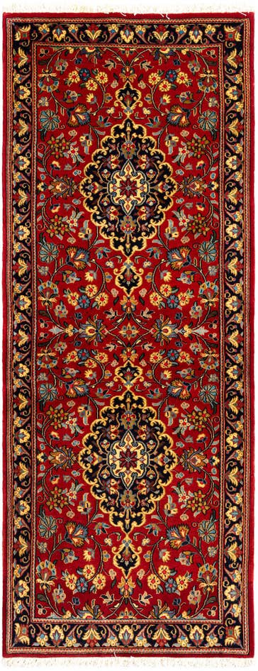 Detail image of 2' 7 x 6' 8 Hand Knotted Qom Persian Runner Rug