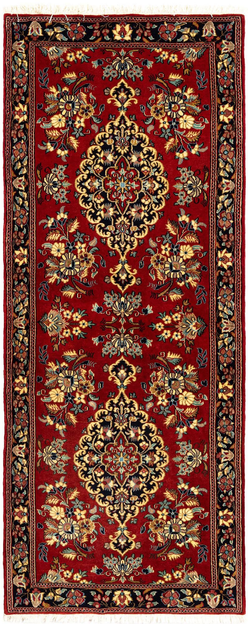2' 7 x 6' 6 Hand Knotted Qom Persian Runner Rug