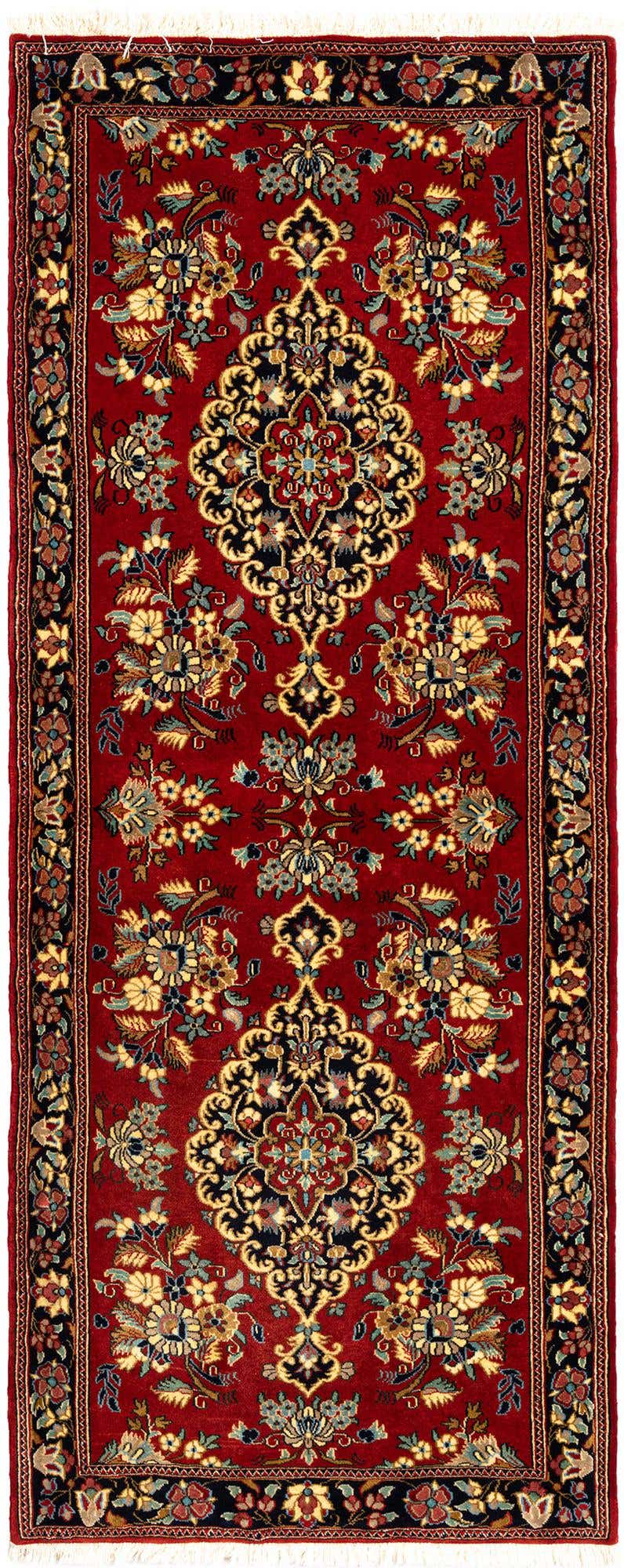 2' 7 x 6' 6 Hand Knotted Qom Persian Runner Rug