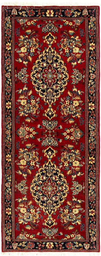 2' 7 x 6' 6 Hand Knotted Qom Persian Runner Rug