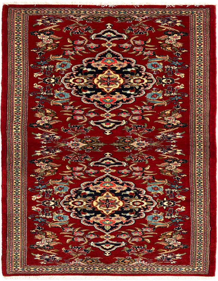 Detail image of 2' 5 x 6' 8 Hand Knotted Qom Persian Runner Rug