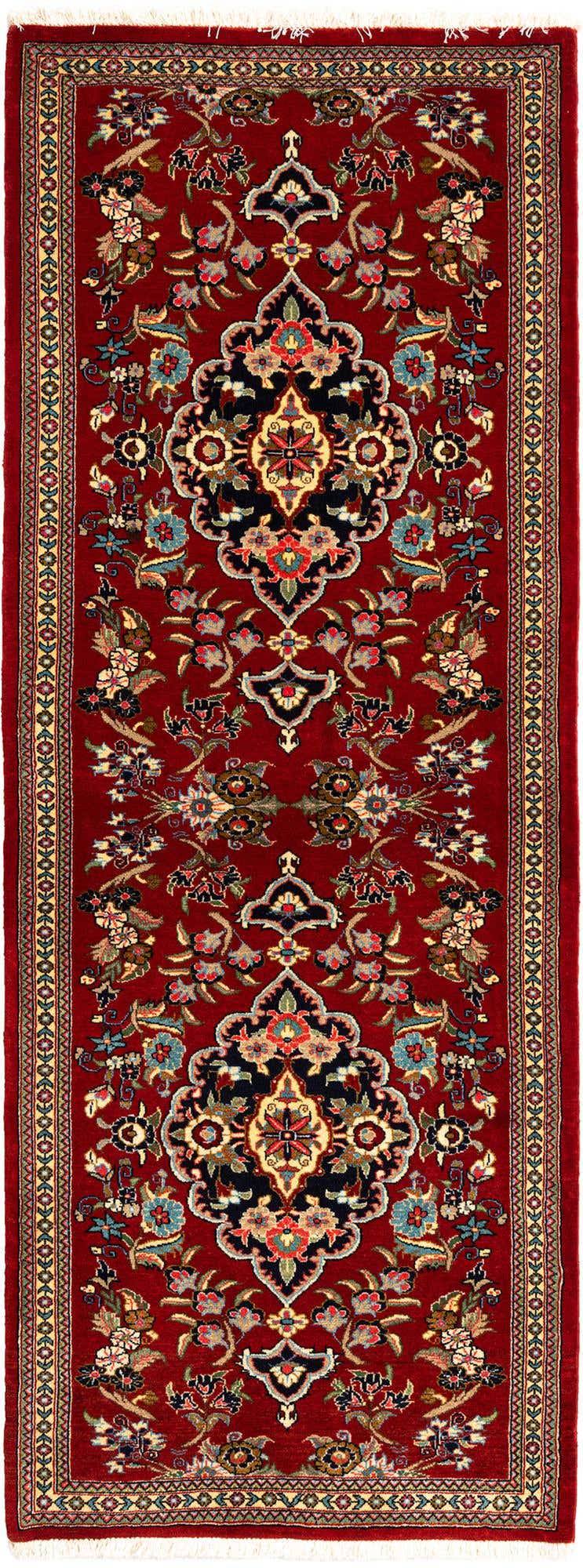 2' 5 x 6' 8 Hand Knotted Qom Persian Runner Rug