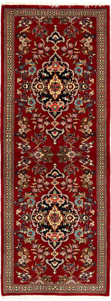 2' 5 x 6' 8 Hand Knotted Qom Persian Runner Rug