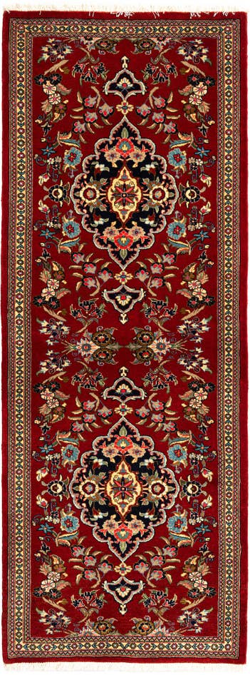 Detail image of 2' 5 x 6' 8 Hand Knotted Qom Persian Runner Rug