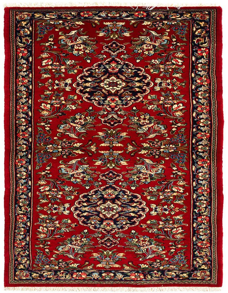 Detail image of 2' 4 x 6' 7 Hand Knotted Qom Persian Runner Rug