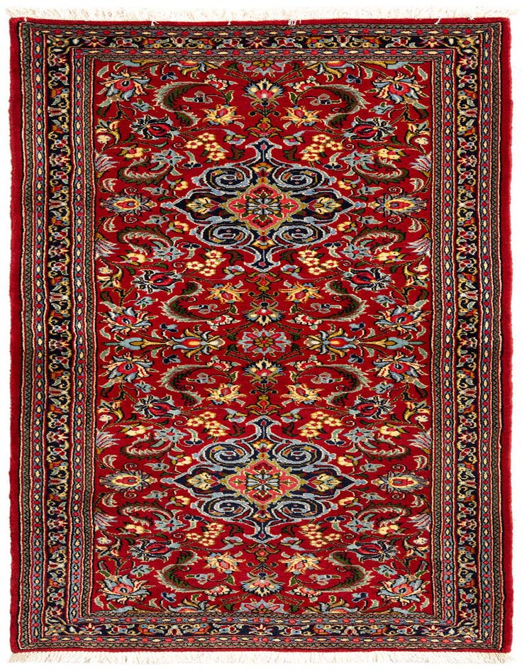 Detail image of 2' 7 x 6' 4 Hand Knotted Qom Persian Runner Rug