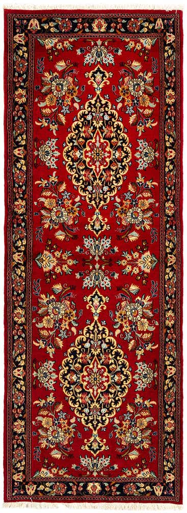 2' 7 x 7' 3 Hand Knotted Qom Persian Runner Rug