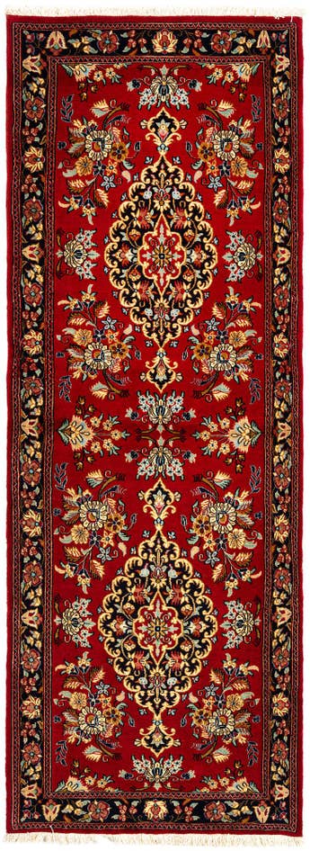 Detail image of 2' 7 x 7' 3 Hand Knotted Qom Persian Runner Rug