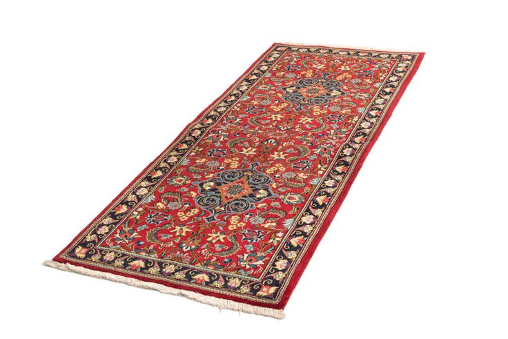 Detail image of 2' 7 x 6' 7 Hand Knotted Qom Persian Runner Rug