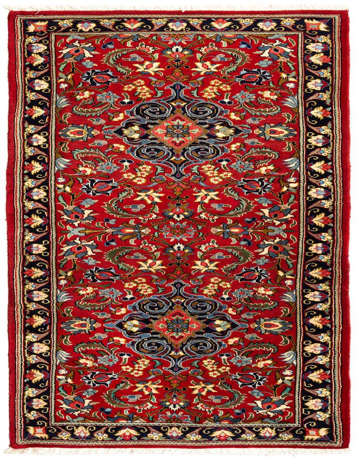 Detail image of 2' 7 x 6' 7 Hand Knotted Qom Persian Runner Rug