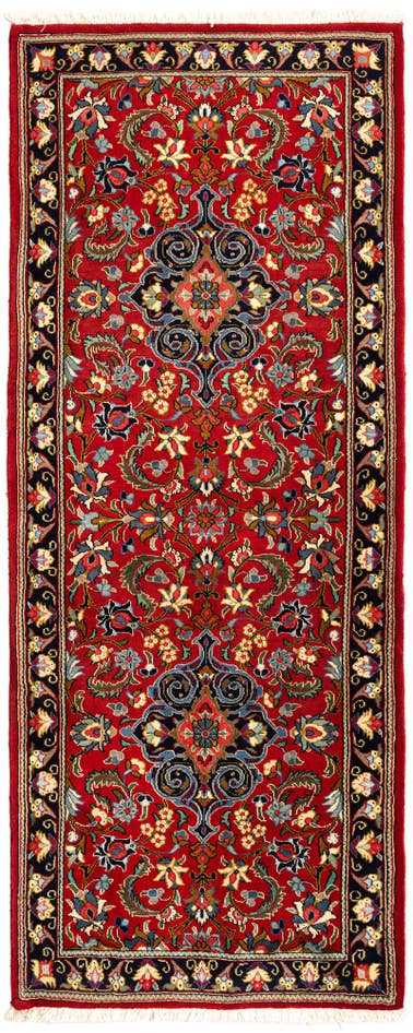 Detail image of 2' 7 x 6' 7 Hand Knotted Qom Persian Runner Rug