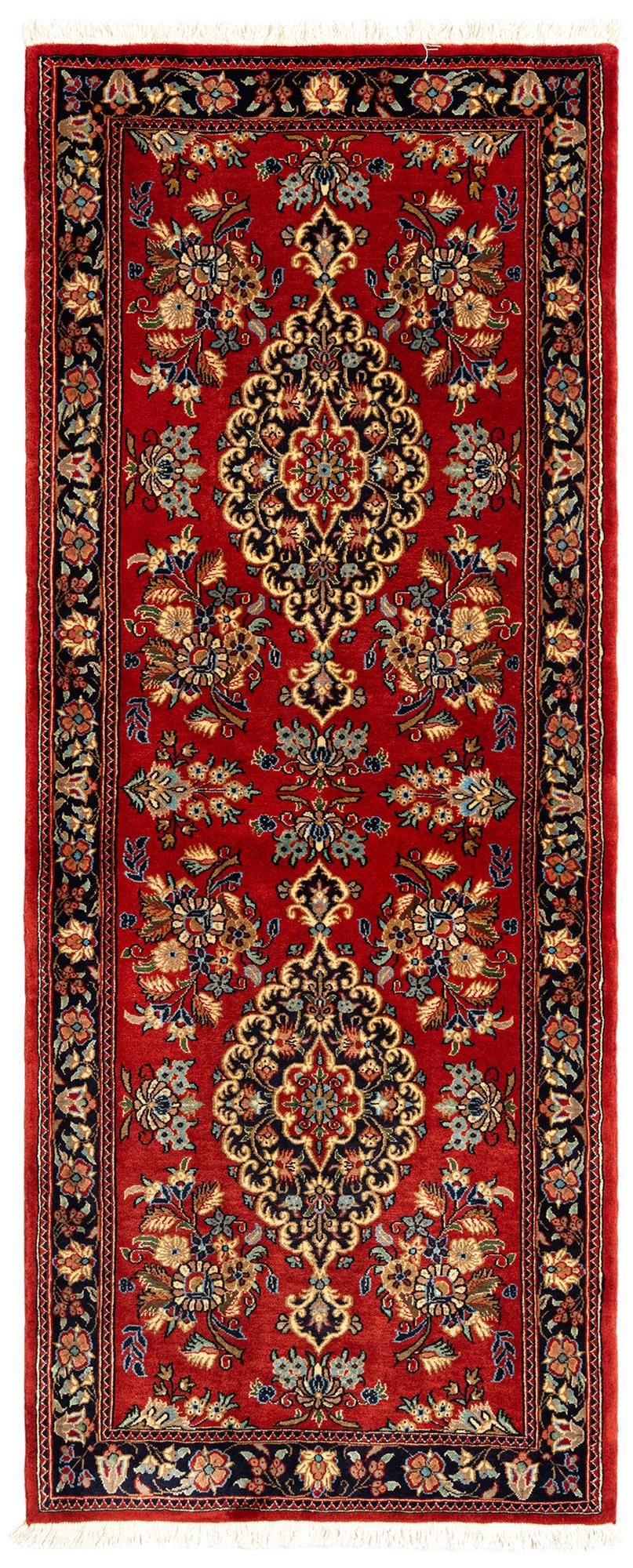 2' 7 x 6' 5 Hand Knotted Qom Persian Runner Rug