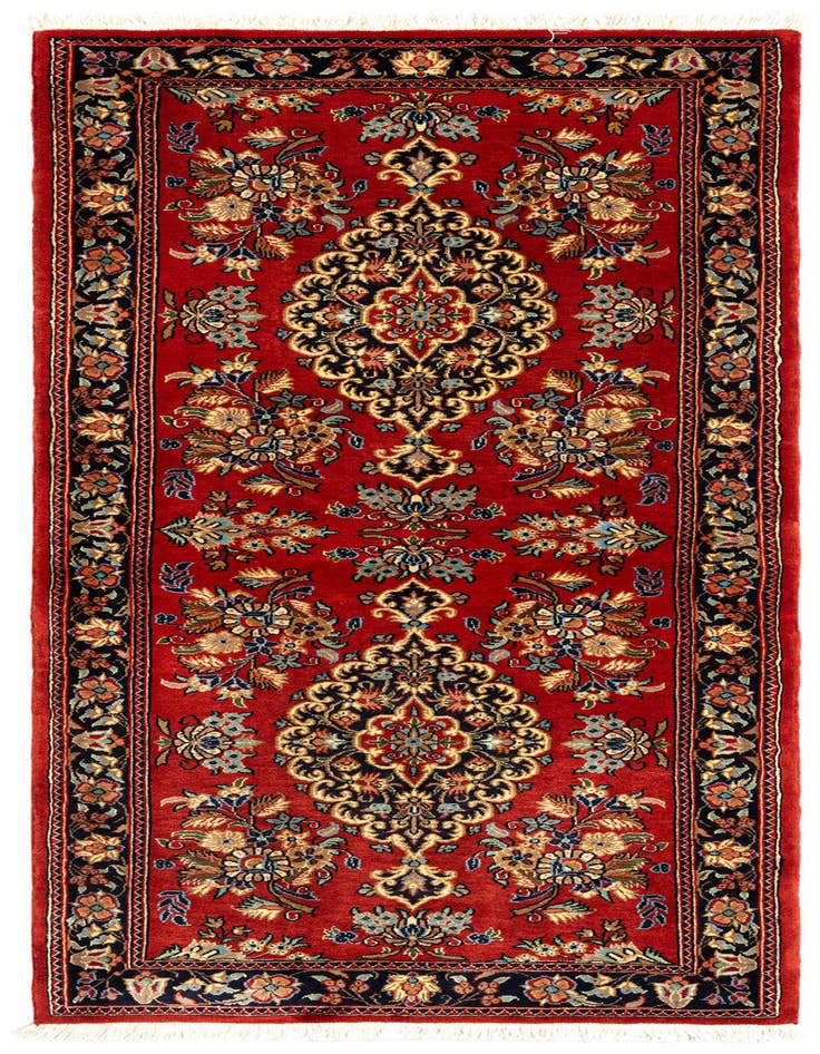 Detail image of 2' 7 x 6' 5 Hand Knotted Qom Persian Runner Rug