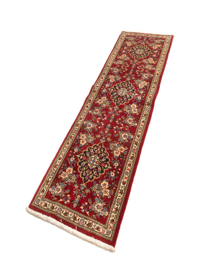 Detail image of 2' 6 x 7' 5  Hand Knotted Qom Persian Runner Rug