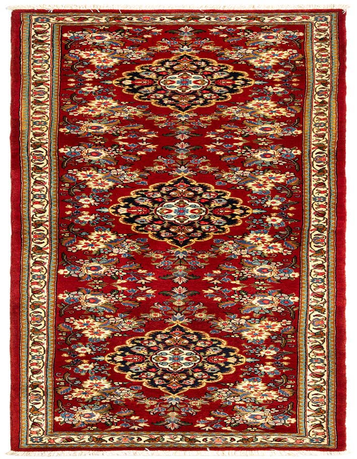 Detail image of 2' 6 x 7' 5 Hand Knotted Qom Persian Runner Rug