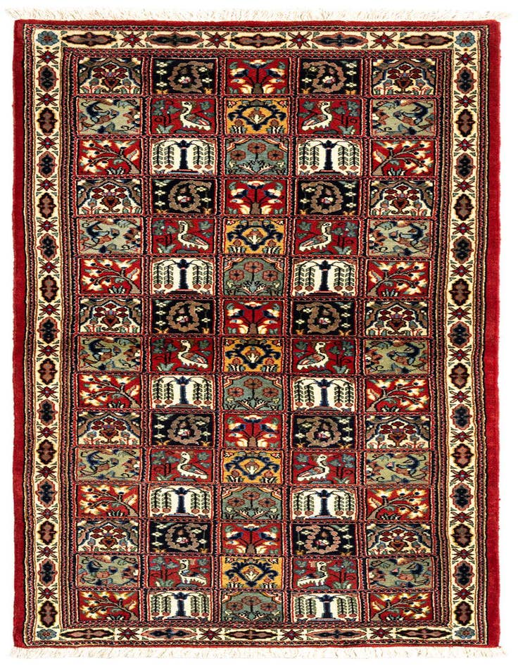 Detail image of 2' 7 x 6' 5 Hand Knotted Qom Persian Runner Rug