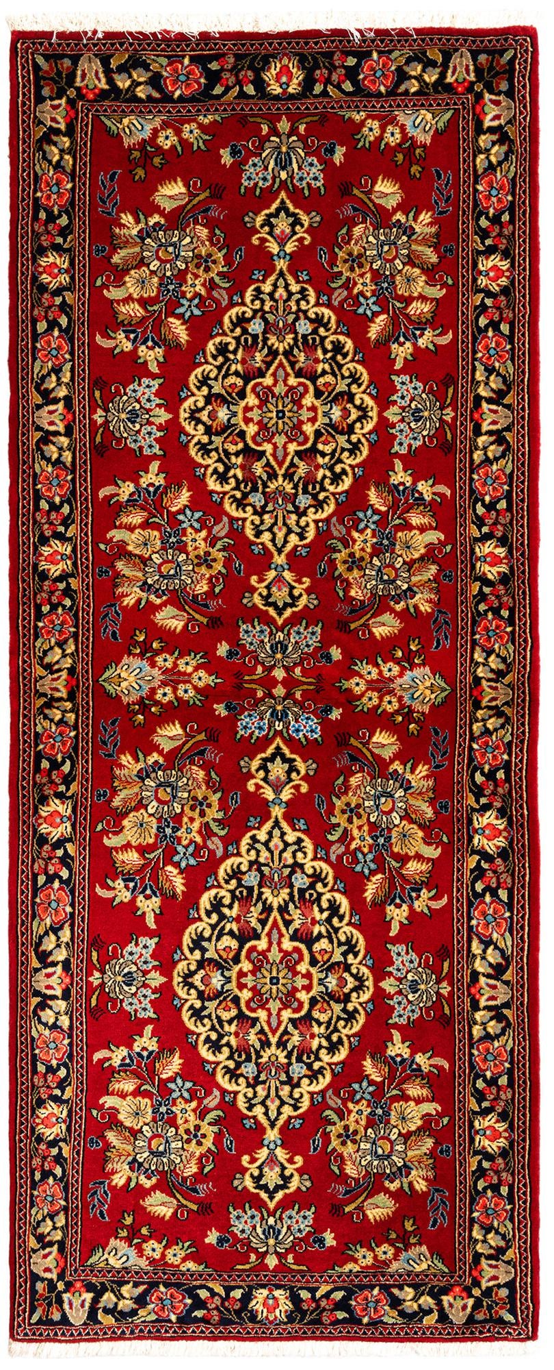 2' 7 x 6' 4 Hand Knotted Qom Persian Runner Rug
