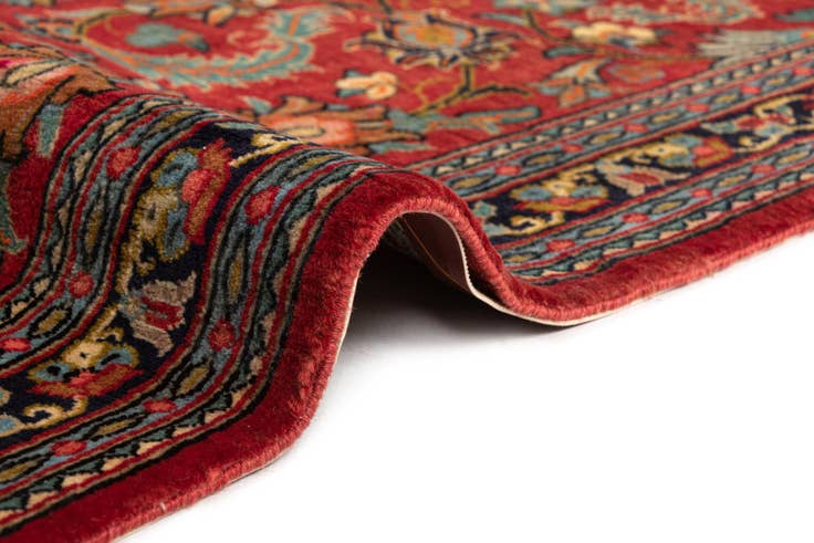 Detail image of 2' 7 x 6' 6 Hand Knotted Qom Persian Runner Rug