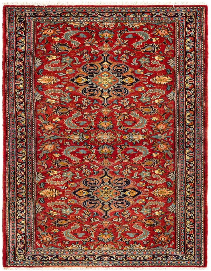 Detail image of 2' 7 x 6' 6 Hand Knotted Qom Persian Runner Rug
