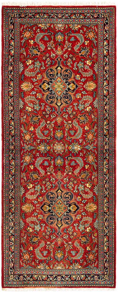 2' 7 x 6' 6 Hand Knotted Qom Persian Runner Rug