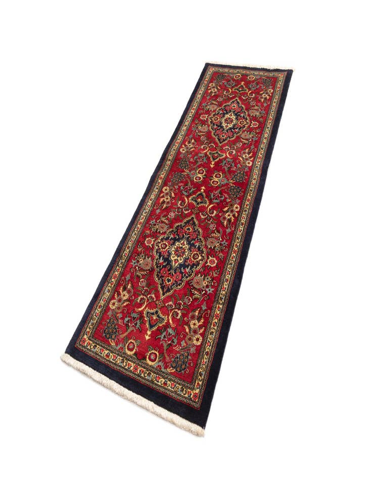 Detail image of 2' 7 x 6' 11  Hand Knotted Qom Persian Runner Rug