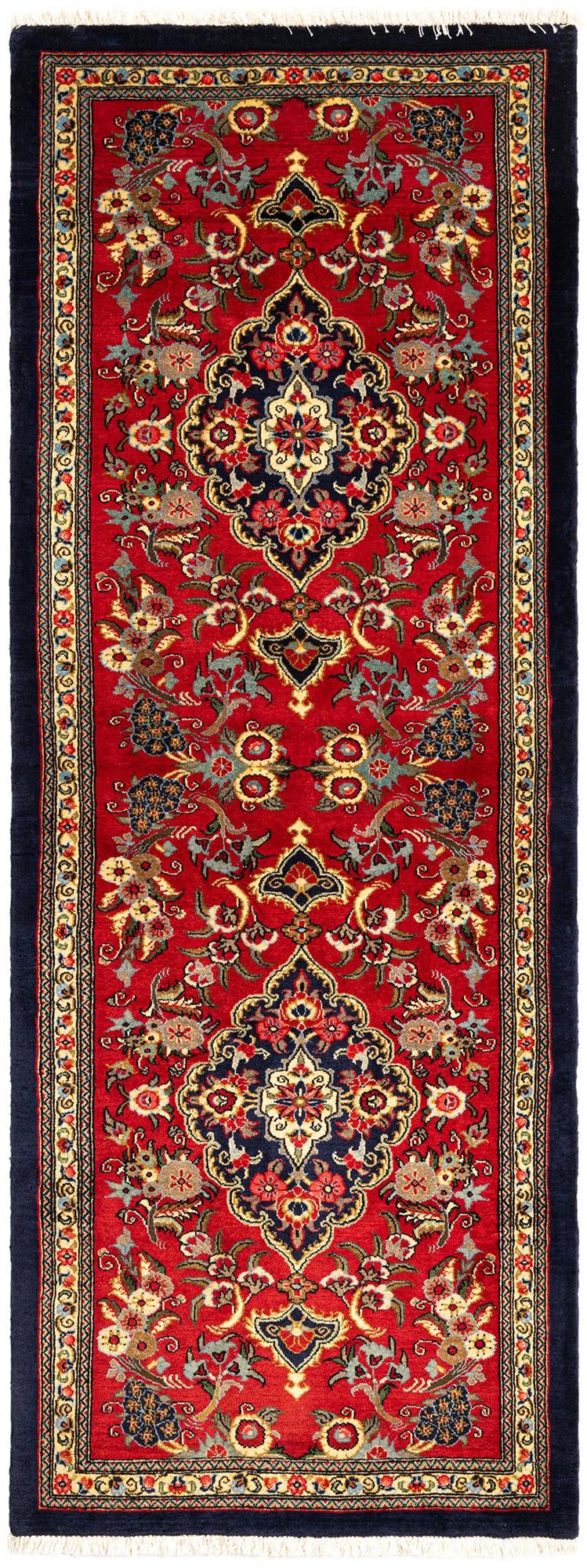 2' 7 x 6' 11 Hand Knotted Qom Persian Runner Rug