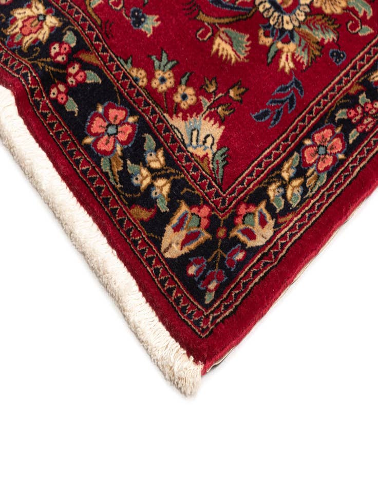 Detail image of 2' 7 x 7' 4  Hand Knotted Qom Persian Runner Rug