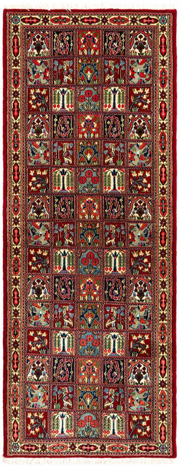 Detail image of 2' 7 x 6' 8 Hand Knotted Qom Persian Runner Rug
