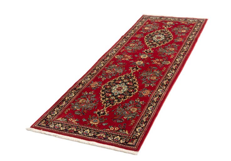 Detail image of 2' 7 x 8' 1 Hand Knotted Qom Persian Runner Rug