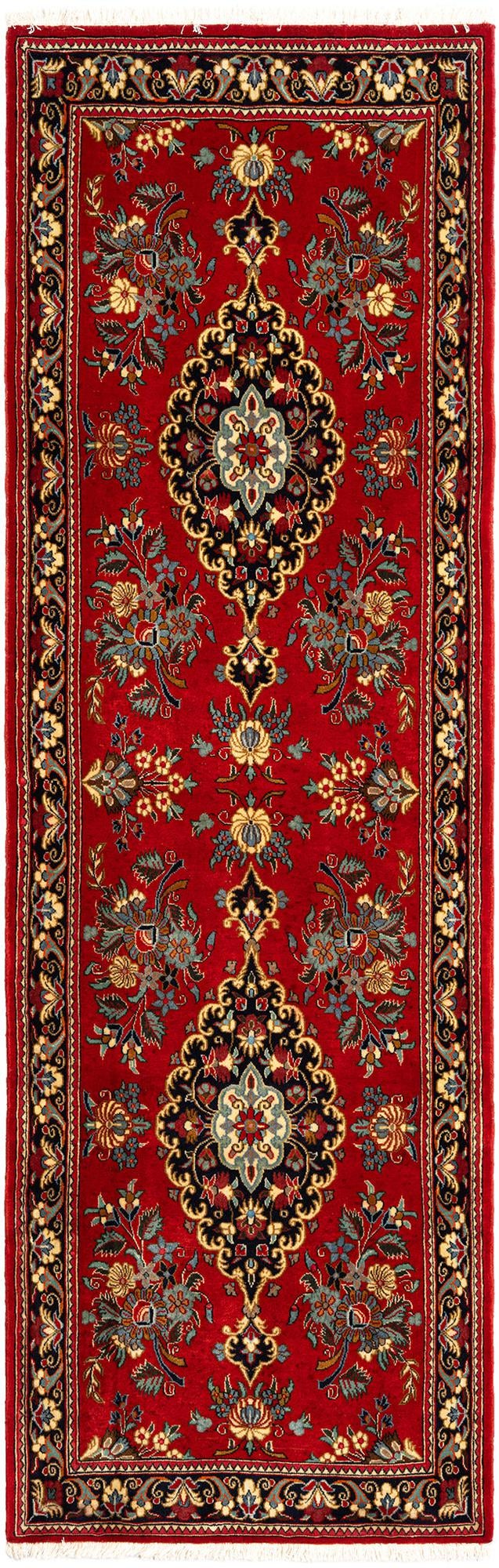2' 7 x 8' 1 Hand Knotted Qom Persian Runner Rug