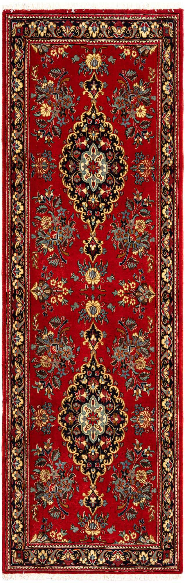 2' 7 x 8' 1 Hand Knotted Qom Persian Runner Rug