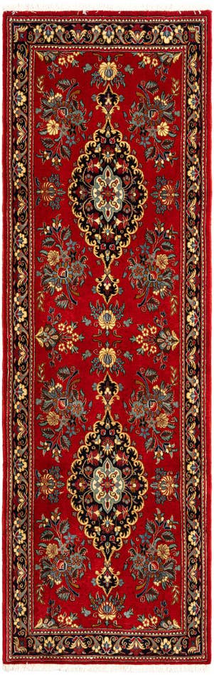 Detail image of 2' 7 x 8' 1 Hand Knotted Qom Persian Runner Rug