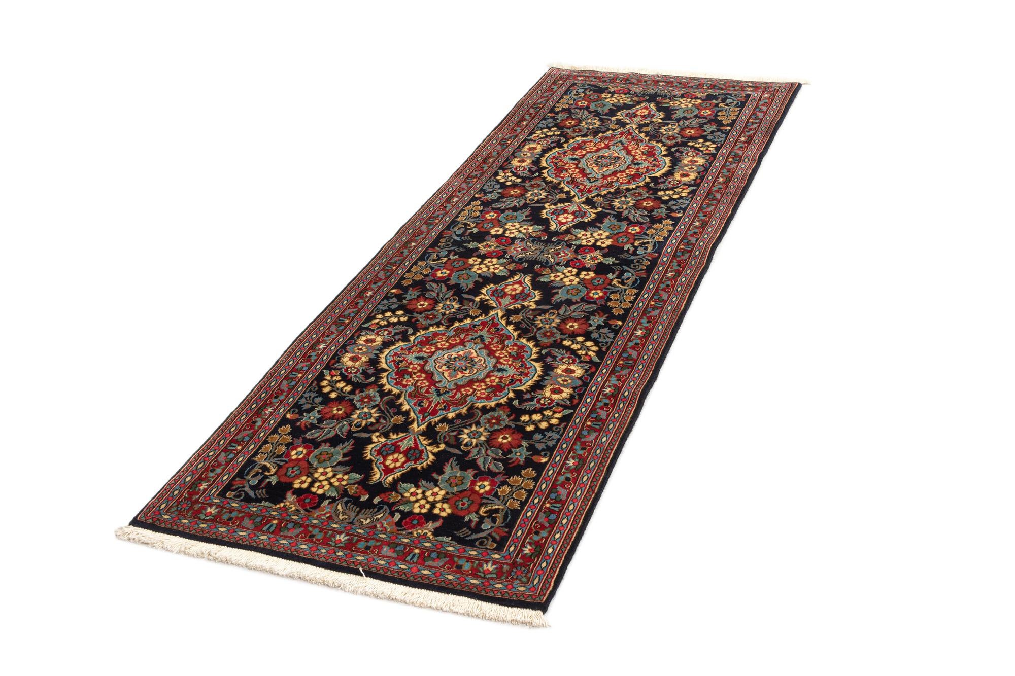 2' 7 x 7' 7 Hand Knotted Qom Persian Runner Rug