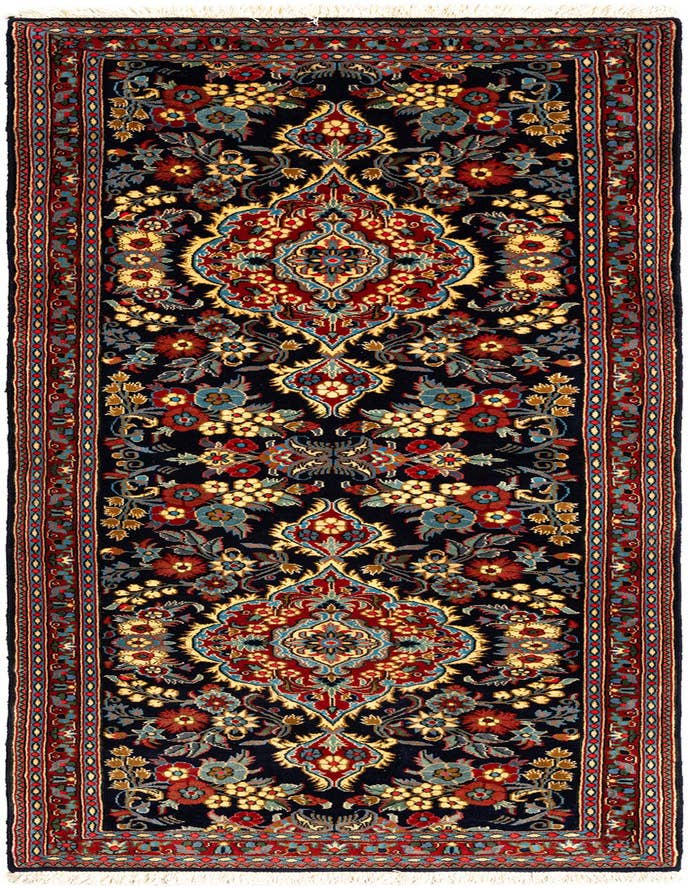 Detail image of 2' 7 x 7' 7 Hand Knotted Qom Persian Runner Rug