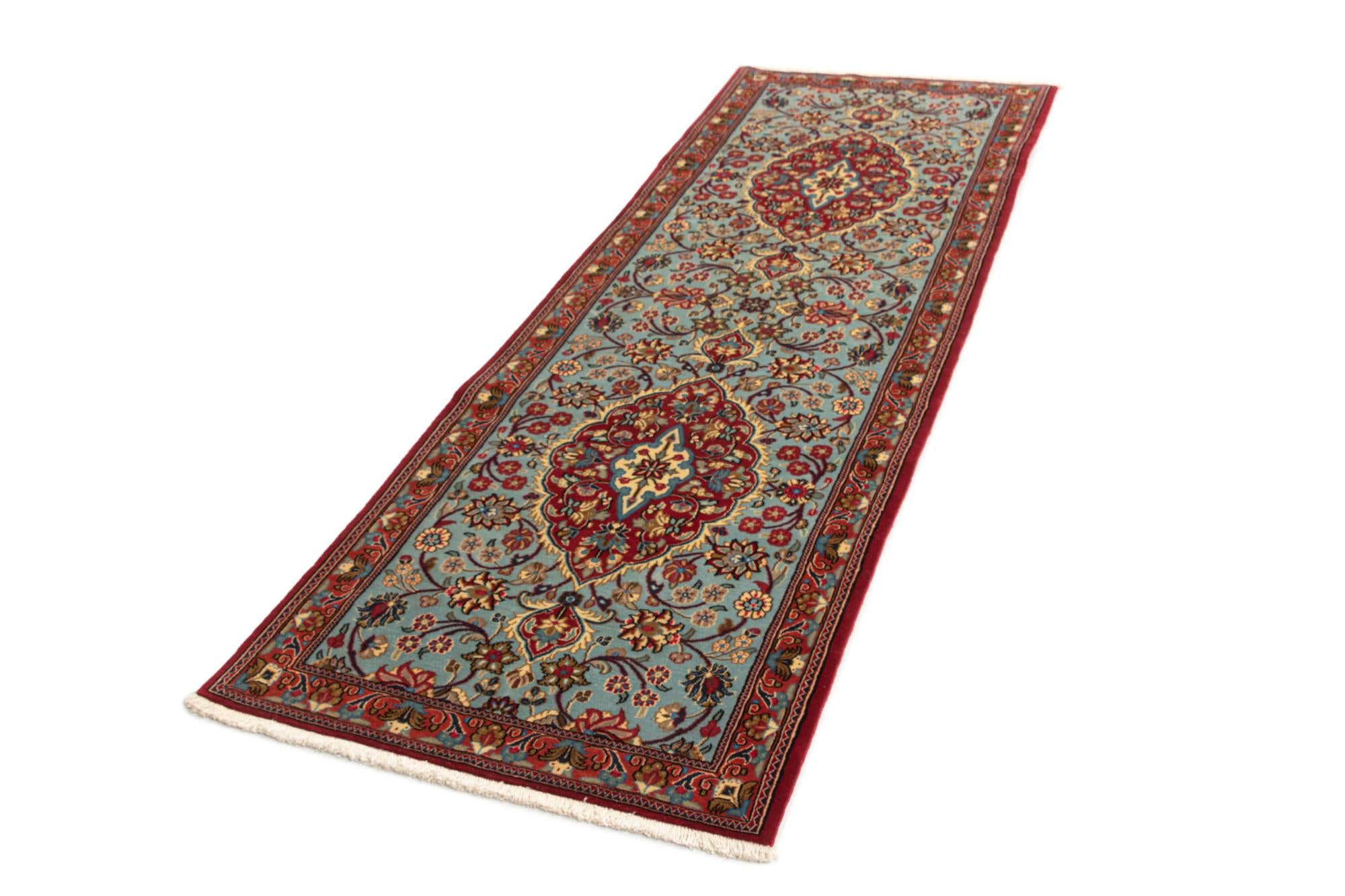 2' 7 x 7' 10 Hand Knotted Qom Persian Runner Rug