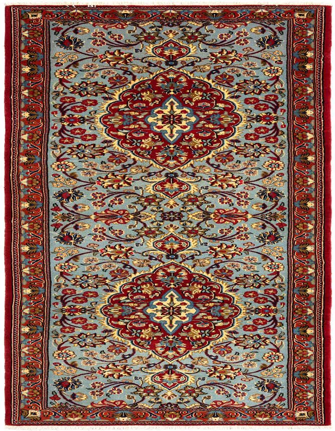 2' 7 x 7' 10 Hand Knotted Qom Persian Runner Rug