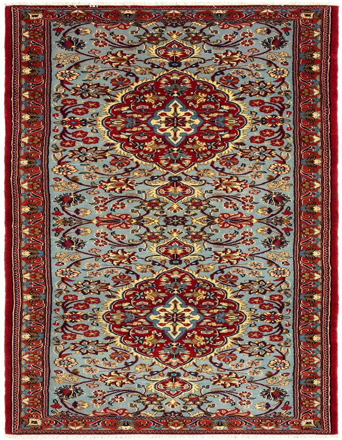 Detail image of 2' 7 x 7' 10 Hand Knotted Qom Persian Runner Rug