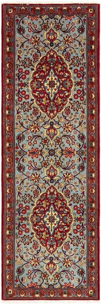 2' 7 x 7' 10 Hand Knotted Qom Persian Runner Rug