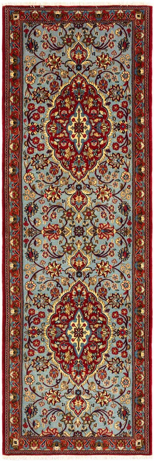 Detail image of 2' 7 x 7' 10 Hand Knotted Qom Persian Runner Rug