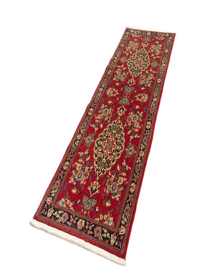 Detail image of 2' 6 x 8' 1 Hand Knotted Qom Persian Runner Rug