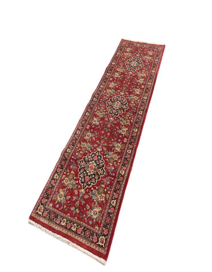 Detail image of 2' 4 x 7' 9  Hand Knotted Qom Persian Runner Rug