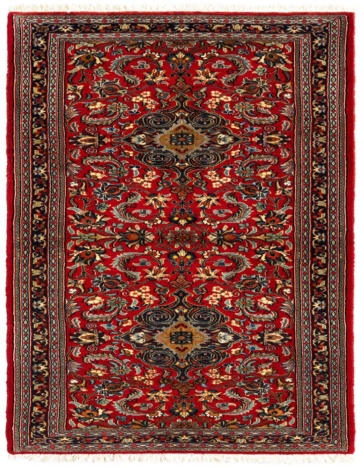 Detail image of 2' 8 x 6' 4 Hand Knotted Qom Persian Runner Rug