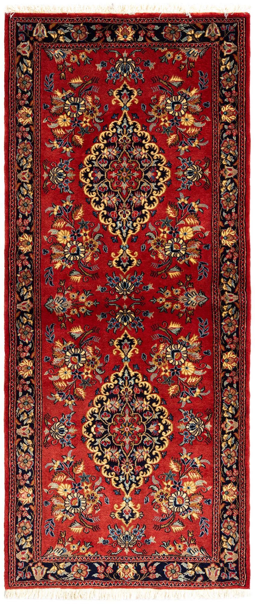 2' 9 x 6' 5 Hand Knotted Qom Persian Runner Rug